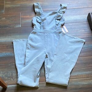 Light Blue Ruffle Jumpsuit Size Small